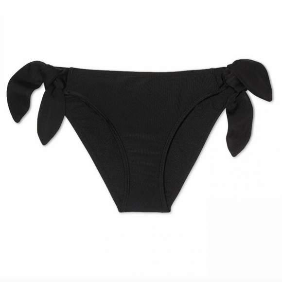 Xhilaration Tie-Front Black Bikini Swimsuit Sz L - Picture 8 of 8